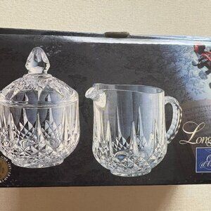 Longchamp Crystal Cristal D’Arques 24% lead crystal Clear Sugar Bowl & Creamer